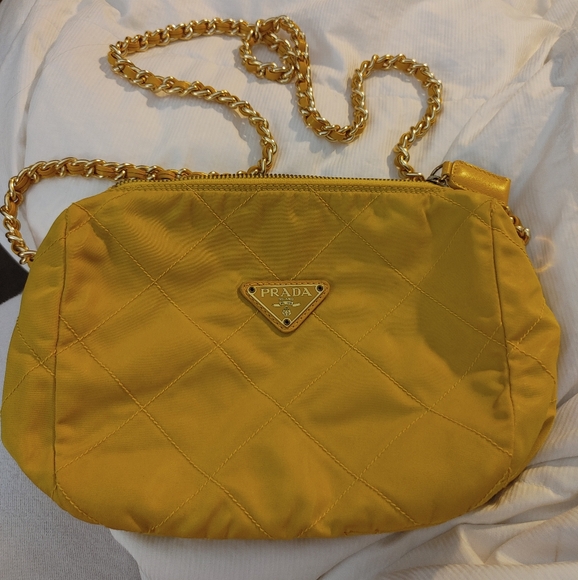 Prada Nylon Shoulder Bag Yellow - Picture 2 of 4
